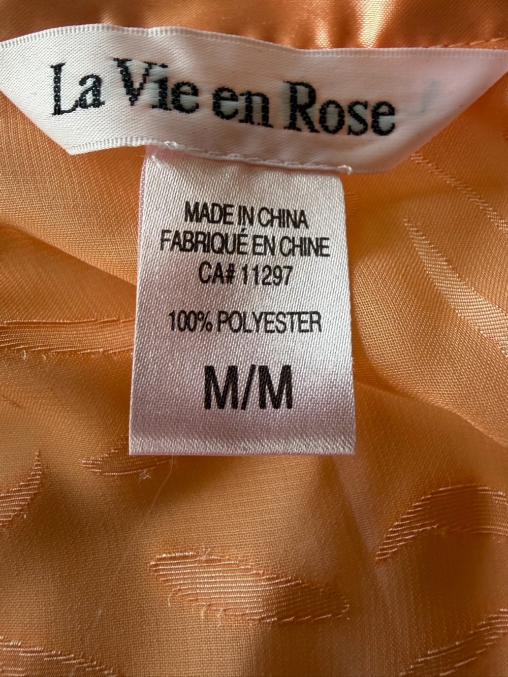 La Vie en Rose Peach Sheer Babydoll Nightgown Robe Set M Y2K - Picture 9 of 11